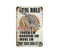 Tool Rule Don'T Touch Em Borrow Em Move Em Dont Even Look At Vintage Poster Tin Sign Bathroom Home Garden Retro Store 8X12 Inch Retro Look Metal Poster Sign For Home Farm Garage Quotes Wall Decor