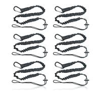 Tool Safety Lanyard,6Pcs Stretch Tool Tether with Aluminum Screw Lock Carabiner Clip and Adjustable Loop,90cm-130cm Extendable Length Tool Tether Lanyard,Scaffolding Roofing Fall Protection Tool Belts