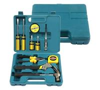 Tool Set, 11-Piece Hand Tool Kit, Durable Plastic Toolbox for Home Fix and Repair, Professional Hand Carry Tools for DIY Projects
