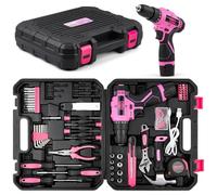 tool set Pink Tool Set 12V Cordless Drill Kit 152 Piece Home Tools Set With Power Drill Tool Kits for Diyer, Handyman