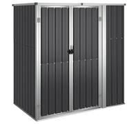 Tool Shed Anthracite Galvanised Steel 161 x 89 x 161 cm Weatherproof Garden Shed Metal Storage Tool Shed Outdoor Protection Lockable