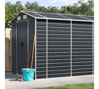 Tool Shed Anthracite Galvanised Steel 191 x 810 x 198 cm Garden Shed with Large Storage Space Weatherproof Lockable for Outdoor Tool Storage and Bicycle Garage