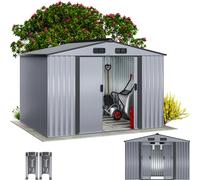 Tool shed grey-metallic metal 260x205x180cm