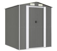 Tool Shed Light Grey Galvanised Steel 192 x 191 x 223 cm, Weatherproof Garden Shed with Lots of Storage Space, Practical Sliding Door, Ideal for Tool Storage and Outdoor Use