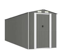 Tool Shed Light Grey Galvanised Steel 192 x 606 x 223 cm, Weatherproof Garden Shed with Lots of Storage Space, Lockable, Ideal as a Tool Shed and Bicycle Garage for Outdoor and