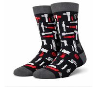 Tool Socks Mens Funny Novelty Crew Cotton Patterned Work DIY Socks Size 8-12 Gifts for Dad Husband Handyman Stocking Filler Secret Santa Present