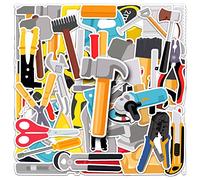 Tool Stickers 50pcs Waterproof Cartoon Funny Tools Box Sticker for Water Bottle Skateboard Laptop Scrapbook Computer Hydro Flask Car Phone Luggage,Vinyl Aesthetics Decals for Teens Boys Kids