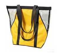 Tool Storage Bag, Transparent Casual Tote Organiser Bag for Hardware Tools Equipment Professional Carrying Case Multi-Functional Handbag(Yellow)
