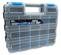Tool Storage Box Organiser with 34 Compartments - Double-Sided Durable Plastic Hardware Storage Case with Removable Dividers & Carry Handle - Parts Screw Box DIY Tackle Organiser 32cm x 26cm x 8cm