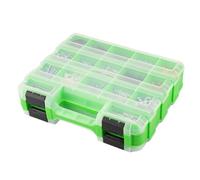 Tool Storage Box | Portable Double-Sided 34-Compartment,Drill Bit Storage Bolt and Nut Case with Lid,for Garage Home Workshop Hardware Nail Nut Drill Bit Socket Electronics