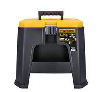 Tool Box Step Stool 11 Litres Capacity Portable Toolbox with Removable Tray & Compartment Organiser For Home Improvement Improved Safety Performance Black & Yellow TOUGH MASTER