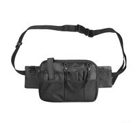 Tool Storage Waist Bag, 24x18x2cm, Adjustable Organizer Pouch, 600D Oxford Fabric, Multi-Pocket Design for Nurses and Technicians(Black)