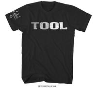 Metallic Silver Band Logo T Shirt Tool Black XXL