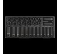 Sealey Tool Tray with Impact Socket Set TBT24 – 28pc 1/2 Sq Drive (Metric)