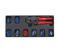 Tool Tray with Ratchet Crimper & 325 Assorted Insulated Terminal Set - Sealey TB