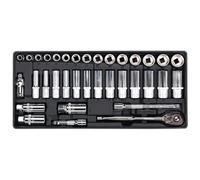Sealey TBT20 Tool Tray With Socket Set 35Pc 3/8inSq Drive