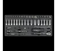 Sealey TBT19 Tool Tray With Socket Set 43Pc 1/4inSq Drive