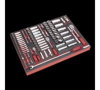 Sealey Tbtp02 Tool Tray with Socket Set 91Pc 1/4In, 3/8In & 1/2In Sq Drive