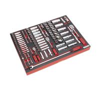 Tool Tray with Socket Set 91pc 1/4", 3/8" & 1/2"Sq Drive - Sealey TBTP02 New