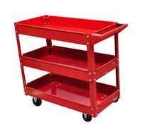 Tool Trolley 2-Shelf Lacquered Steel Red 840x410x780mm 100kg CapacityWheels9.5cm