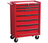 Hilka Tools 7-Drawer Heavy Duty Trolley – Ball Bearing Slides – Red