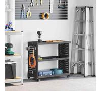 Tool Trolley with Shelf Black 75 x 35 x 73 cm Cold-rolled Steel