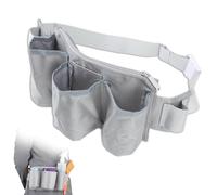 Tool Waist Bag, 6 Pockets 2 Straps Water Proof Oxford Fabric Adjustable Gardening Tool Pouch for Electrician Carpenter Camping Outdoor Garden (Grey)
