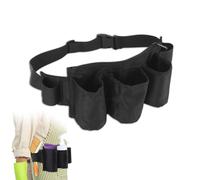 Tool Waist Bag, 6 Pockets 2 Straps Water Proof Oxford Fabric Adjustable Gardening Tool Pouch for Electrician Carpenter Camping Outdoor Garden (Black)