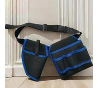 Tool Waist Bag Canvas Belt Pouch Rotatable for Professional Use (Blue) | Thick Oxford utility case for jobsite construction. Organizes heavy hardware with multi-pocket convenience for adult men