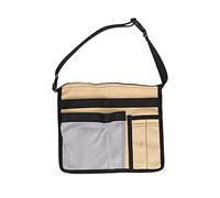 Tool Waist Bag, Lightweight Multi Pocket Oxford Cloth Tool Pouch with Durable Belt and Plastic Buckle for Garden Climbing Outdoor Use, Fits Waist up to 43.3 in (Gray+Khaki)