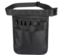 Tool Waist Bag Professional Technician Organizer with Multi Compartment Storage for Plumbers Carpenters Joiners Quick Release Buckle 25x18cm(Black)