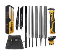 TOOLAN: File Set, File & Saw Set. metal file,metal files tools for steel,Professional Steel File Triangle/Flat/Half-Round/Round Files for MetalWoodPlastic,Woodworking, Blade Quick Change Mechanism