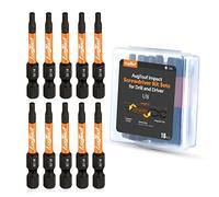 Toolant 1/8" Impact Allen Wrench Drill Bit Set, 10pcs, 1/4" Hex-Shank S2 Steel Hex Bits, CNC Machined Tips with Magnetism, 2" Long with Storage Box