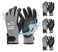 toolant 100% Waterproof Gloves Bulk Pack, 3 Pairs, Winter Work Gloves for Cold Temperature, Touchsreen, Warm Gloves for Freezer, Fishing and Gardening, With Grip, Grey, XX-Large