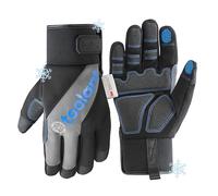 toolant 100% Waterproof Work Gloves for Men, Insulated Winter Gloves with Abrasion-Resistant Palm, -4℉ Cold Weather Protection, Touchscreen, Secure Cuff, Lined Safey Work Gloves for Outdoor (Size L)