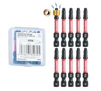 toolant 10pcs 2" Long #2 Robertson Square Drive Bits Set, Hex Shank, Square Head Screwdriver, Impact Driver Bits