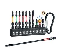 toolant 11-Pack Robertson Square Drive Bits Set, 2", 1", 6" Long, Hex Shank, Square Head Screwdriver Sizes #0-4