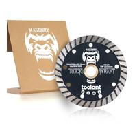 toolant 115mm(4.5”) Turbo Rim Diamond Saw Blade 1pc for Cutting Masonry, Concrete, Stone, Marble, Granite, Brick, Paver and More, Dry/Wet Cutting, 7/8”-5/8” Arbor