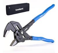 toolant 12-INCH Plier Wrench, CR-V Construction Adjustable Wrench With Pouch, Black Finish Smooth Jaw Pliers, Parallel Jaws with Comfortable Grips, Suitable for All Types of Nuts, Water Pipes, etc