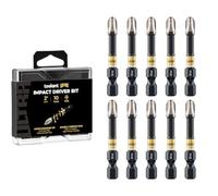 toolant 2 Inch Phillips Bit#3, Magnetic Anti Slip Impact Screwdriver Bits Set, 10pcs Impact Steel X2 PH3 Driver Dit Set with CNC Machined Tips for Impact Driver
