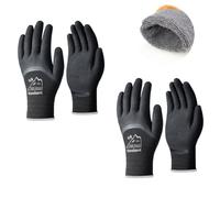 toolant 2 Pairs Winter Work Gloves for Men & Women, 3/4 Waterproof Freezer Gloves with Dual-Layer Latex Coating, Thermal Insulated for Cold Weather, Grip, Touchscreen, S, Black