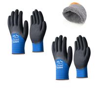 toolant 2 Pairs Winter Work Gloves for Men & Women, 3/4 Waterproof Freezer Gloves with Dual-Layer Latex Coating, Thermal Insulated for Cold Weather, Grip, Touchscreen, L, Blue