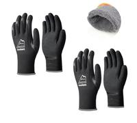 toolant 2 Pairs Winter Work Gloves for Men & Women, Freezer Gloves with Dual-Layer Sandy Latex, Super Durable & Grip, Insulated Liner for Cold Weather, Touchscreen, XL, Black