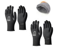 toolant 2 Pairs Winter Work Gloves for Men & Women, Freezer Gloves with Dual-Layer Sandy Latex, Super Durable & Grip, Insulated Liner for Cold Weather, Touchscreen, M, Black