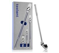 toolant 4Pcs Flex Head Ratchet Set, 1/4“&3/8"&1/2" Drive Gear Wrench Compact Head Ratchet Wrenches, 90-Tooth Gear, 180° Flex, 11 Positions, Longer Handle, 1.5X ASME Durability