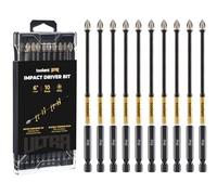 toolant 6 Inch Phillips Bit#2, Magnetic Anti Slip Impact Screwdriver Bits Set, 10pcs Impact Steel X2 PH2 Driver Dit Set with CNC Machined Tips for Impact Driver