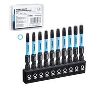 toolant 8 Point Star Bit,Double Square Bit Set 10pcs-Premium S2 Alloy Steel with Magnetic Heads & Hex Shank,2 Square Drive Torx Bits in the Following Sizes#1,#2 and #3