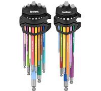 Toolant Allen Wrench Set of 22 (Metric & SAE) Extra Long Arm Ball End Hex Key Wrench Set with Color Coded Sleeves and Unique Patented Design to Magnet and