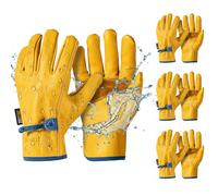toolant DRIHIDE Leather Work Gloves, Water Resistant Top Grain Cowhide, Durable & Comfortable for Gardening, Ranching