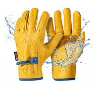 toolant DRIHIDE Leather Work Gloves, Water Resistant Top Grain Cowhide, Durable & Comfortable for Gardening, Ranching